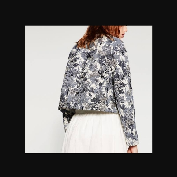 Zara floral bomber jacquard jacket - Picture 3 of 11